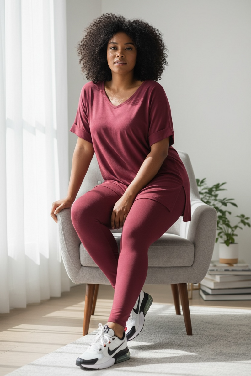 Ali Jade VDC   (short sleeve v-neck lounge SBS  set) Multiple Colors