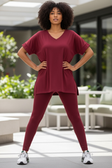 Ali Jade VDC   (short sleeve v-neck lounge SBS  set) Multiple Colors