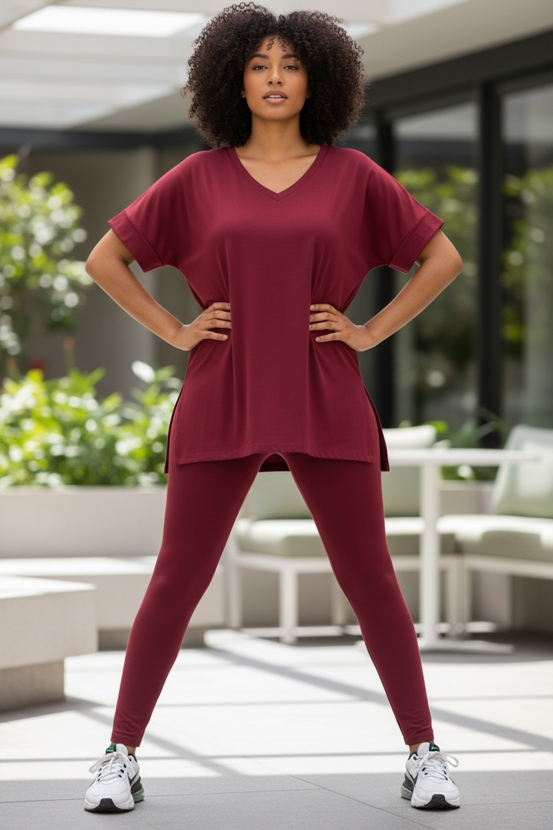 Ali Jade VDC   (short sleeve v-neck lounge SBS  set) Multiple Colors