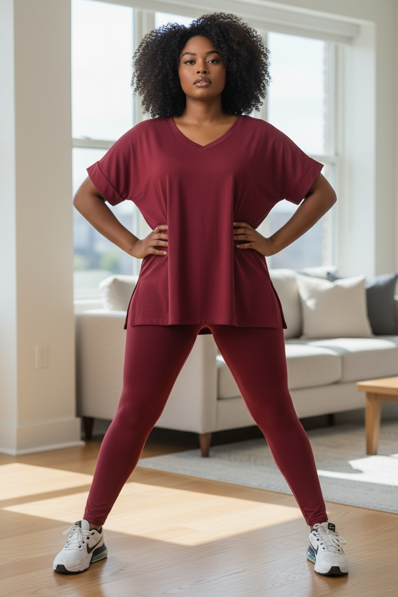 Ali Jade VDC   (short sleeve v-neck lounge SBS  set) Multiple Colors