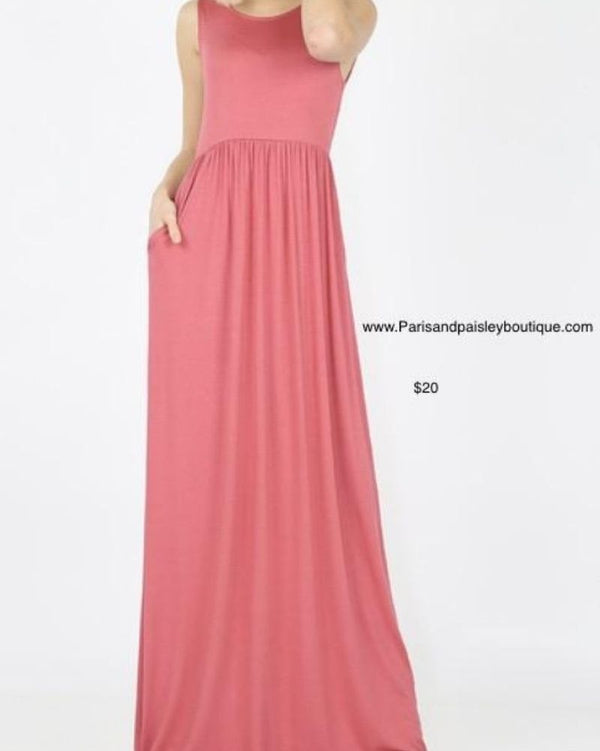 Rose- Thick strap Maxi Dress   FFS