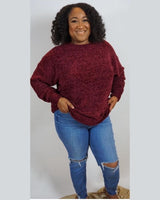 ROUND NECK BALLOON VDC SLEEVE CHENILLE SWEATER FW2021