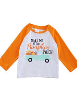 Orange meet me at pumpkin patch raglan shirt for boys.     Fall Kids