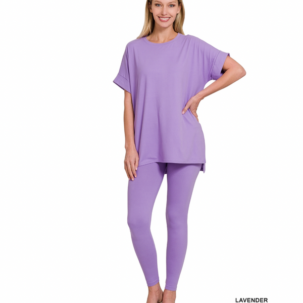 Lavender Round neck leggings set (Lounge set) SP22 FW2021
