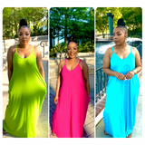 Love Like Crazy Maxi V-NECK CAMI MAXI DRESS WITH SIDE POCKETS SP22 FW2021