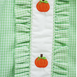 Embroidery White Green Plaid Dress        Fall Kids