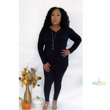 Zion Skye VDC( Long Sleeve V Neck Lounge Set) B&G ..... True to size comfy with stretch.