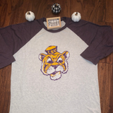 Raglan Tiger Tee Purple and Gold Tshirt ....Game Day