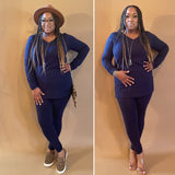 Zion Skye VDC( Long Sleeve V Neck Lounge Set) B&G ..... True to size comfy with stretch.