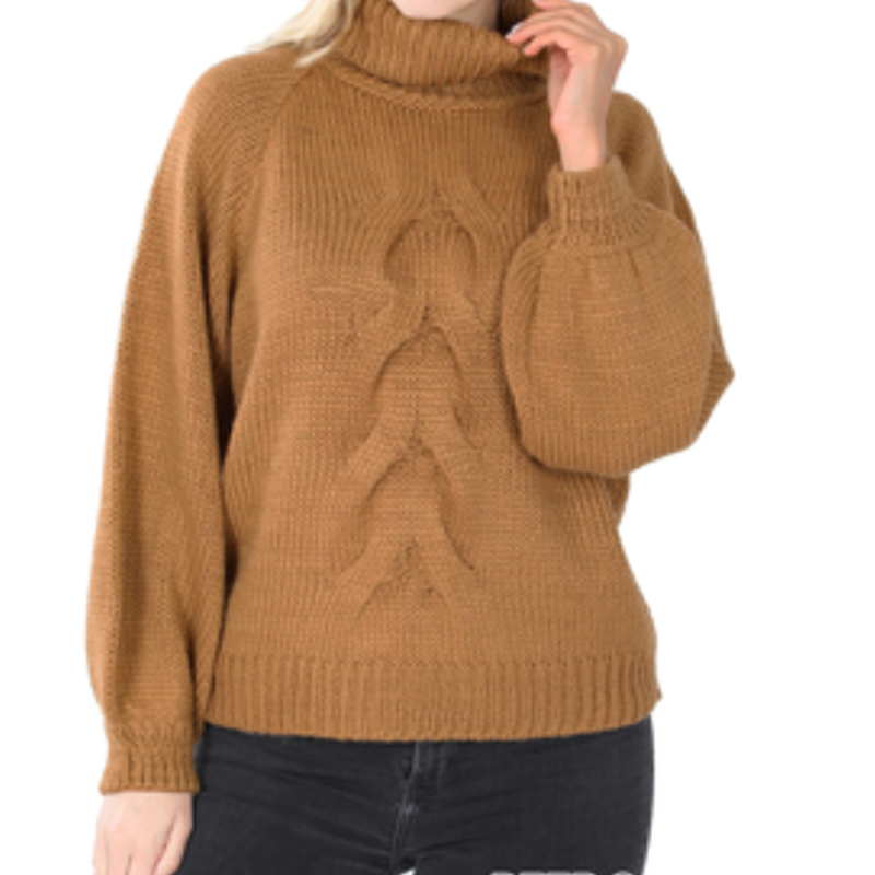 CHUNKY CABLE KNIT TURTLENECK SWEATER FW2021